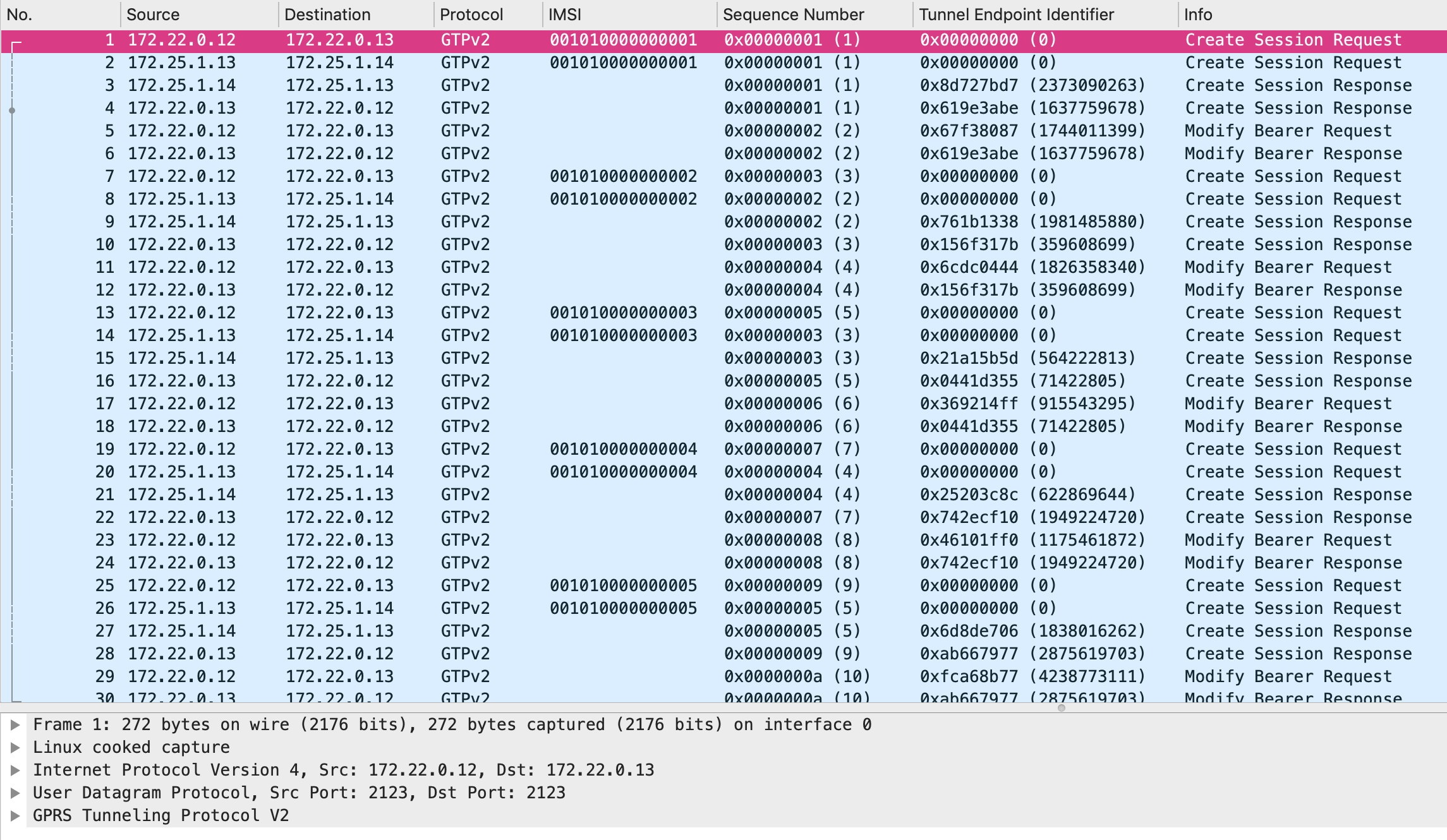 GTPv2-C packets